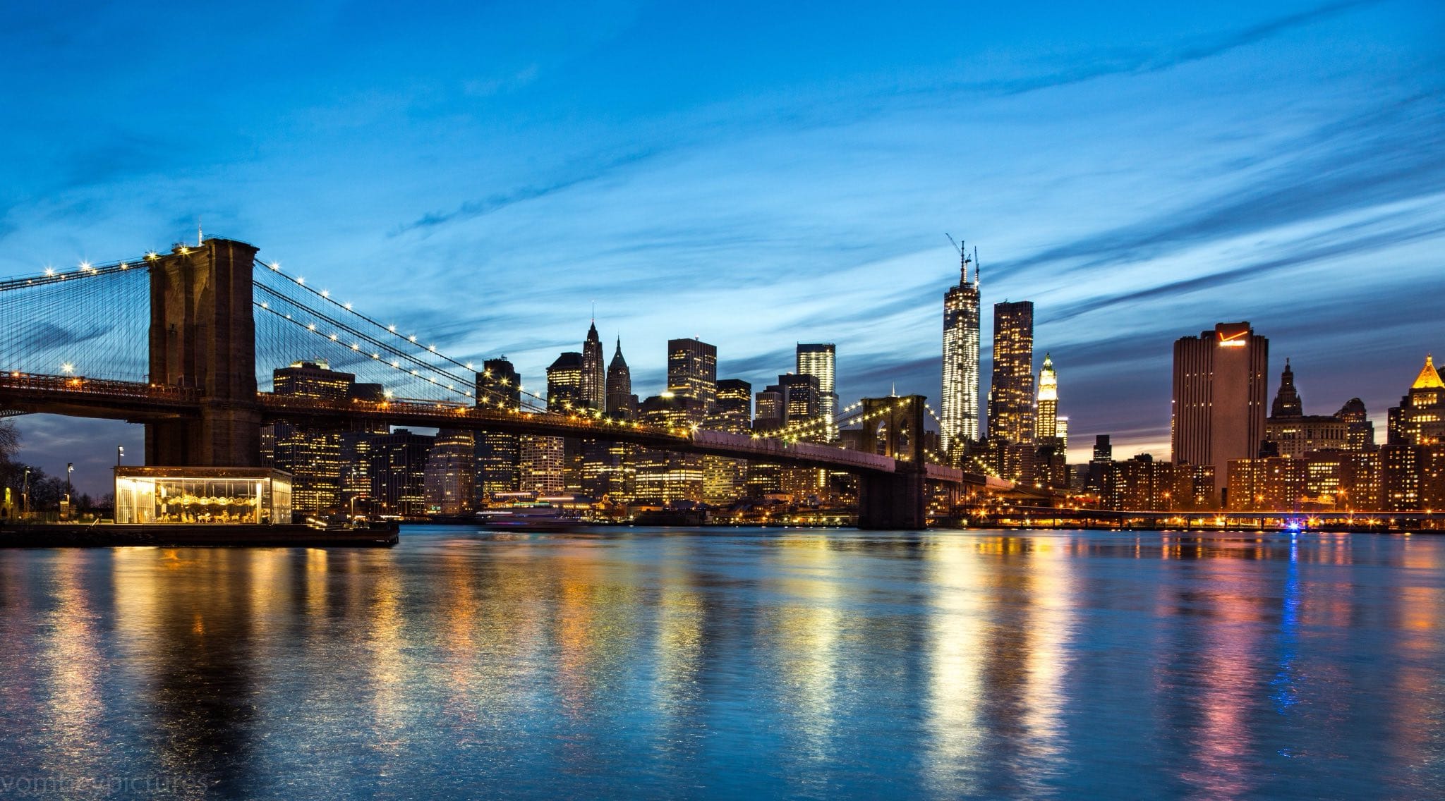 Die New Yorker Skyline von Brooklyn aus