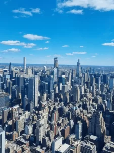 Die Aussicht vom Peak Restaurant auf dem Edge in New York
